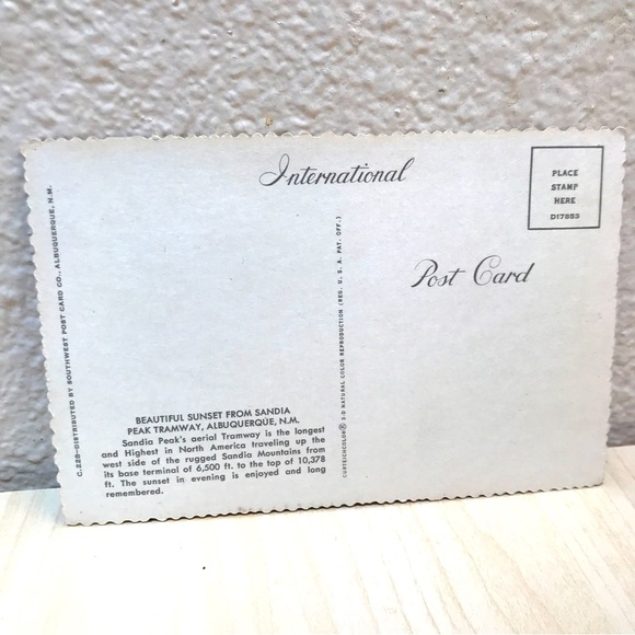 Vintage Postcard. New condition. Albuquerque NM. Sandia Peak. - Picture 2 of 4